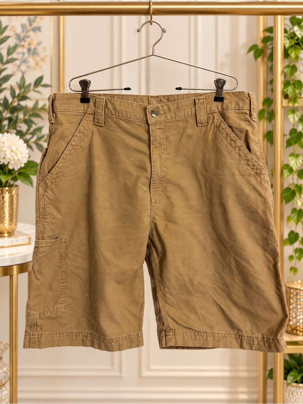 Carhartt B147 DKH Canvas Utility Work Shorts Men’s 36 Dark Khaki
